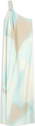 HUGO BOSS Dantea One-shoulder Maxi Jurk - Dames - Maxi kleedjes - Veelkleurig - XL - Linnen - Kleedjes