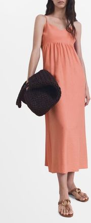 Mango Cutout Midi Dress in Coral Red at Nordstrom, Size 6