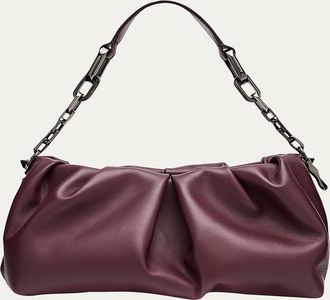 Christian Louboutin Eva Pleated Nappa Leather Shoulder Bag