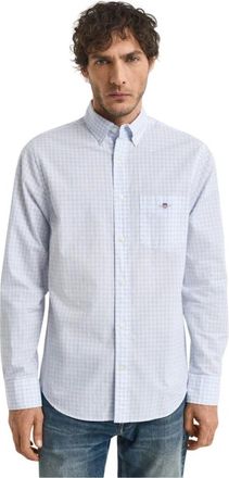 GANT Overhemd in regular fit van klassieke vichyruit popeline - Heren - Casual Overhemden - Blauw - 3XL - Overhemden