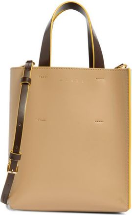 Marni Mini Museo Tote in Moon/mineral Ice/metal Brown at Nordstrom