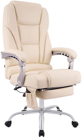Clp Clp - Sill&oacute;n De Oficina Pacific De Cuero Aut&eacute;ntico Con Funci&oacute;n De Masaje Crema