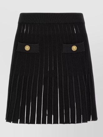 Balmain ribbed pleated mini skirt