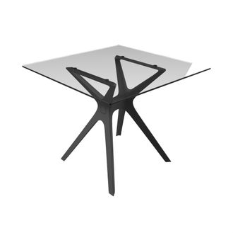 Resol Mesa Cuadrada Interior 90x90 Negro - Cristal Vela S Resol