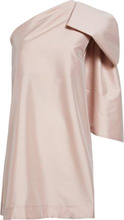 Bernadette Winnette Bow Detail One-Shoulder Satin Minidress in Light Pink at Nordstrom, Size 2 Us