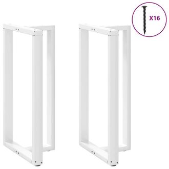 Berkfield Home Modern Bar Table Legs T-Shaped&not;2 pcs White 60x35x(110-111) cm Steel