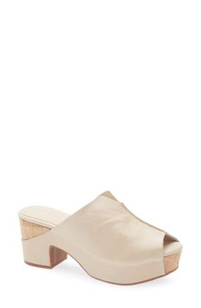 Chocolat Blu Gamma Peep Toe Platform Slide Sandal in Off White Leather at Nordstrom, Size 7.5