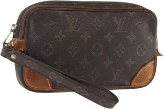 Louis Vuitton Pre-owned Clutches, female, Brown, Size: ONE SIZE Pre-owned Marly Dragonne PM Clutch