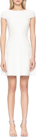 H&eacute;rve L&eacute;ger Textured Knit Minidress in Alabaster at Nordstrom Rack, Size Xx-Small
