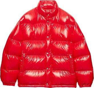 Prada Piumino con collo rialzato - Rosso