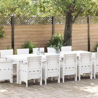vidaXL Conjunto De Comedor De Jard&iacute;n 13 Pcs Blanco Polirat&aacute;n Vidaxl