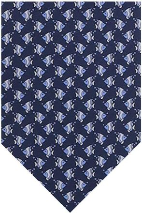 Ferragamo Blue Graphic Print Tie
