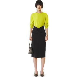 Lanvin Black Midi Skirt In Jersey at Nordstrom, Size 38