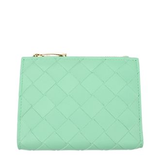 Bottega Veneta Damens Geldb&ouml;rse aus gr&uuml;nem Leder/Hellgr&uuml;n