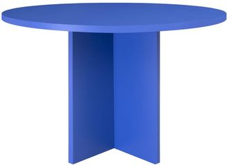 Really Nice Things Mesa de comedor redonda tablero laminado de 3cm azúl prusia 120cm