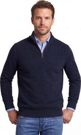 Casamoda Casa Moda donkerblauw half-zip trui wol