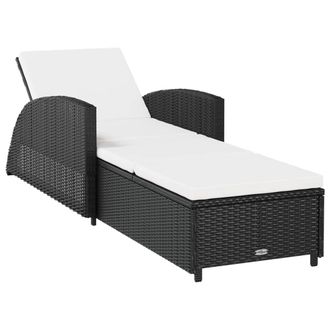 vidaXL Vidaxl - Tumbona Con Coj&iacute;n Rat&aacute;n Sint&eacute;tico Blanco Crema