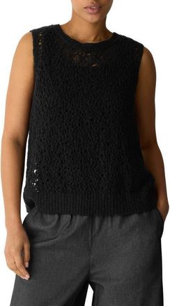 Eileen Fisher Organic Cotton Pointelle Shell in Black at Nordstrom, Size Xx-Small