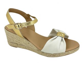 Eric Michael Womens Bailey Espadrille Wedge In Gold/ Nude Metallic