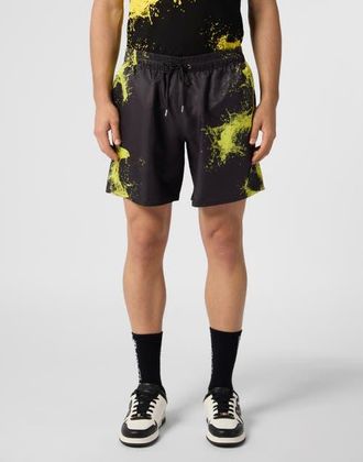 Plein Sport Nylon Shorts Splash Men in Black at Nordstrom, Size Xxx-Large