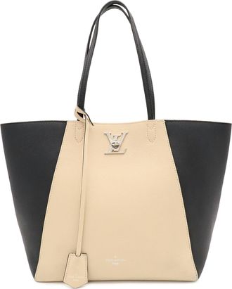 Louis Vuitton Beige Bicolor Black Noir Vanilla Leather Shoulder Bag Tote Bag (Pre-Owned)