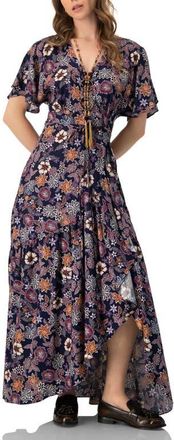 Ivonne V-Neck Wrap Maxi Dress in Multi-Brown at Nordstrom, Size 12