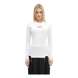 VETEMENTS Oval Logo Cut-Up Longsleeve - Dames - Tops - Wit - Maat: S Katoen