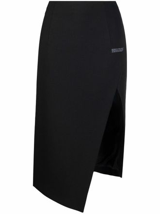 Off-white Corporate high-waist midi skirt - women - Polyester/Spandex/Elastane/Cupro/Viscose/Virgin Wool - 38 - Black