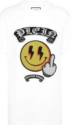 Philipp Plein T-Shirt Man Fit Smile - Dames - T-shirts - Wit - M - Katoen - Tops