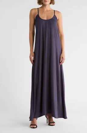 Go Couture Scoop Neck Maxi Dress in Deja Blue at Nordstrom Rack, Size Large