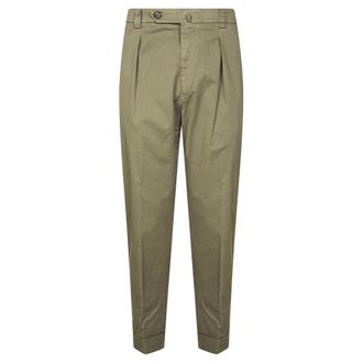 Berwick 1707 Pantalone Lavato Over Fit - male - Berwick - Suit Trousers - Green - XL - Trousers
