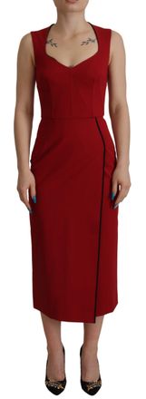 Dolce & Gabbana Rode Sweetheart Hals Bodycon Midi Damesjurk