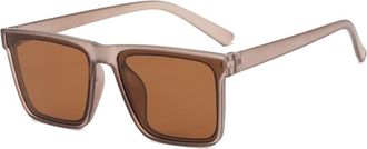 Generic UV400 Mens Outdoor Driving Sunglasses Womens Shopping Street Photography(Brown)