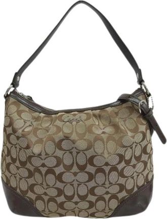 Coach Pre-owned Canvas Shoulder Bag - Dames - Vintage Schoudertas - Bruin - ONE Size - Leer - Vintage