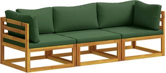 vidaXL Juego De Sof&aacute; 3 Uds. Natural Madera De Acacia S&oacute;lida Vidaxl