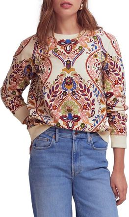 Boden Rosa Print Sweatshirt in Multi Enchanted Gardenia at Nordstrom, Size X-Small