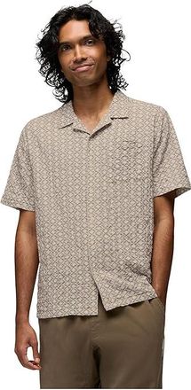 Prana Roads End Short Sleeve Shirt Mens T Shirt Beach Pebble : 2XL, Cotton/Spandex