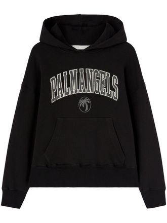 【関税&送料込】Palm Angels Black Logo Sweatshirt Hoodie Palms zipped Hoodie in VINTAGE BLACK - VINTAGE BLACK for Men