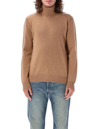Maison Margiela Brown High-neck Cashmere Sweater