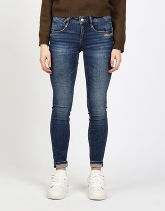 Gang Skinny-fit-Jeans GANG 94NELE, Damen, Gr. 26, N-Gr, basic cross hatch, Denim/Jeans, Obermaterial: 93% Baumwolle, 5% Polyester, 2% Elasthan, skinny fit 
