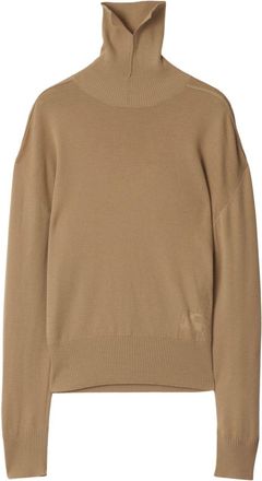 Burberry high-neck wool jumper - women - Wool - L - Brown