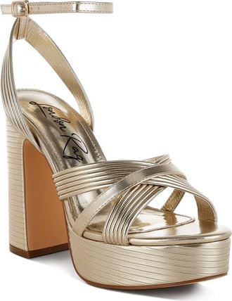 London Rag Socialiate Platform Sandal in Gold at Nordstrom Rack, Size 8