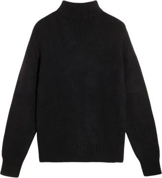 Doppiaa Blue Amintore Ribbed Knit Turtleneck