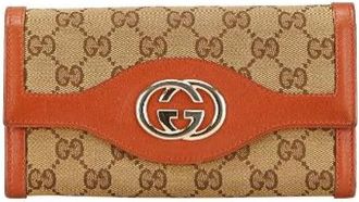 Gucci Pre-owned Wallets, female, Beige, Size: ONE SIZE Pre-owned Canvas Wallet