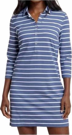 Southern Tide Ginny Stripe Performance Dress In Light Indigo