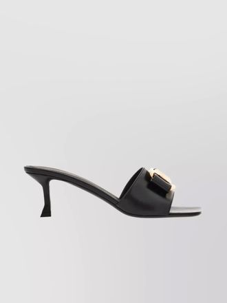 Ferragamo mid heel bow detailing mules
