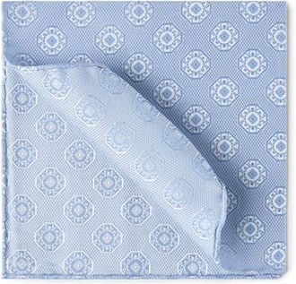 Brunello Cucinelli Pocket square with pattern in Azure at Nordstrom