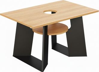 Urban Meuble Mesa para gatos de dise&ntilde;o en madera y metal con superficie perforada