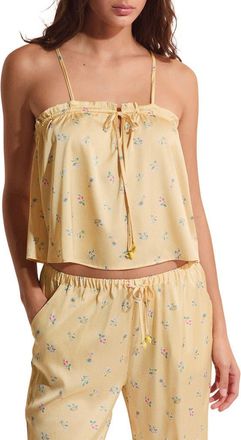 Etam Baie Crop Pajama Camisole in Acid Yellow at Nordstrom, Size X-Small