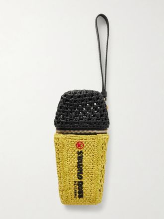 Anya Hindmarch Charm Per Borsa In Rafia Con Finiture In Pelle Stabilo - Giallo